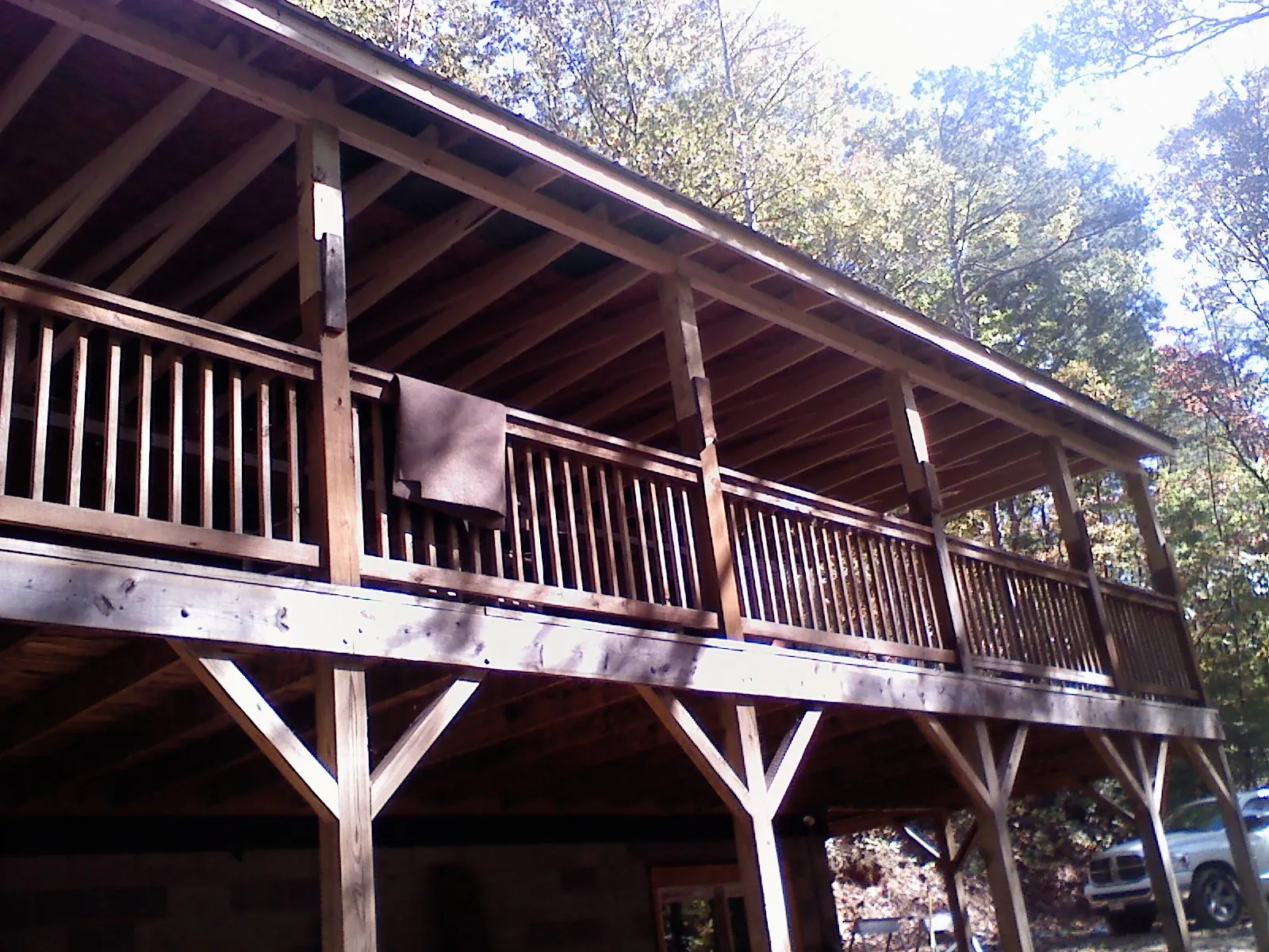 Timber framing under a new elevated porch and deck — Roof Leak Repair in Metter by Roofing Brothers